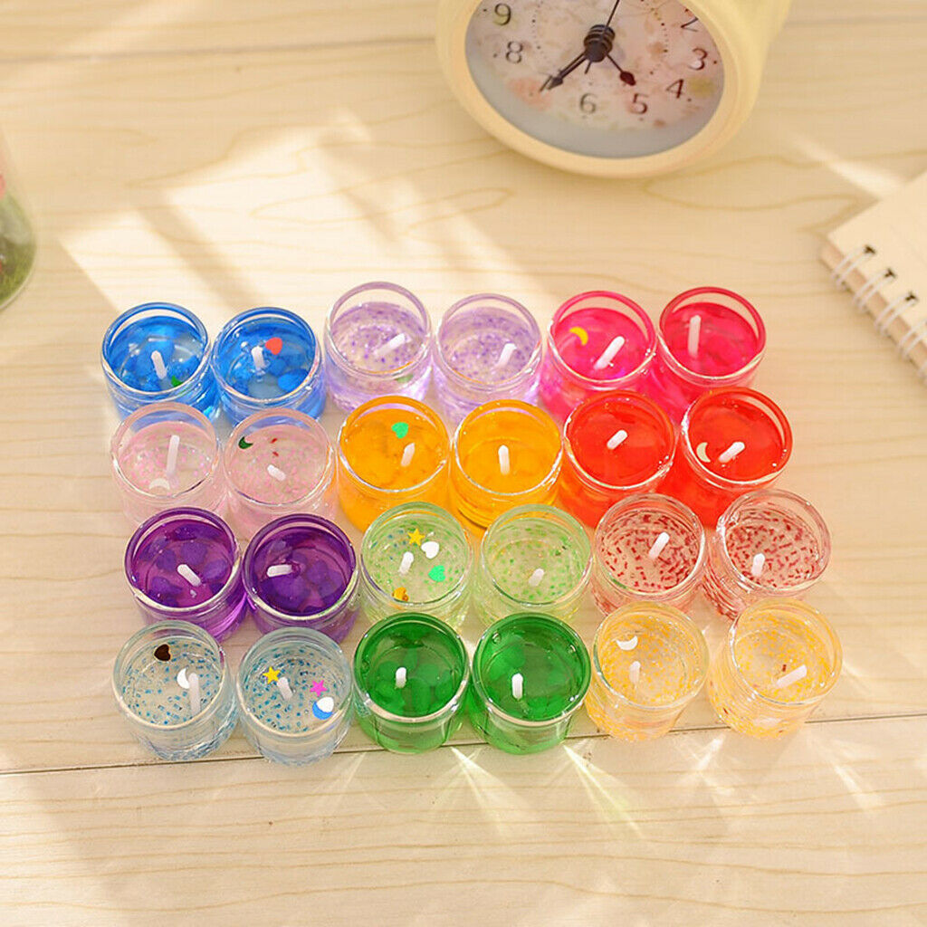 24 Pieces Smokeless Jelly Candle Romantic Candle Living Room Ornaments