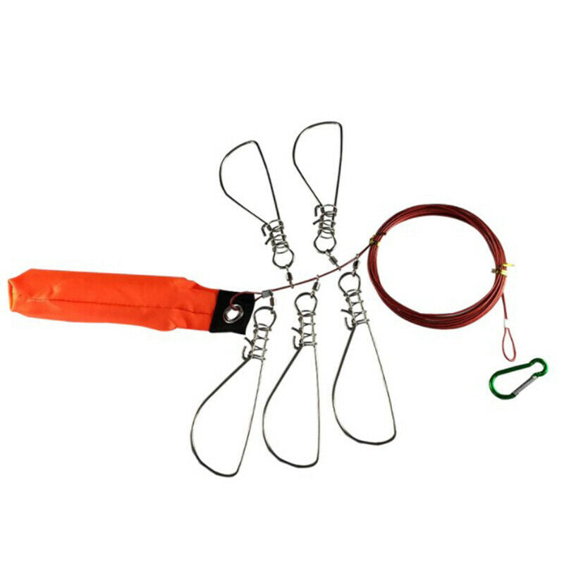 Fishing Accessories Stainless Steel Lock Buckle Fishing Stringer RopesB.bu FG