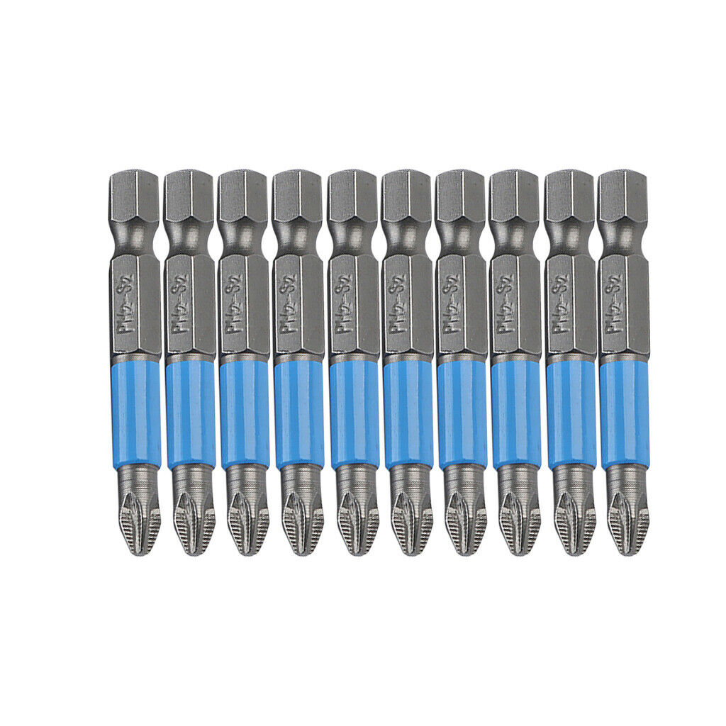 10Pcs Professional Magnetic Cross Head Screwdriver Bits Tip Set 1/4" Hex High
