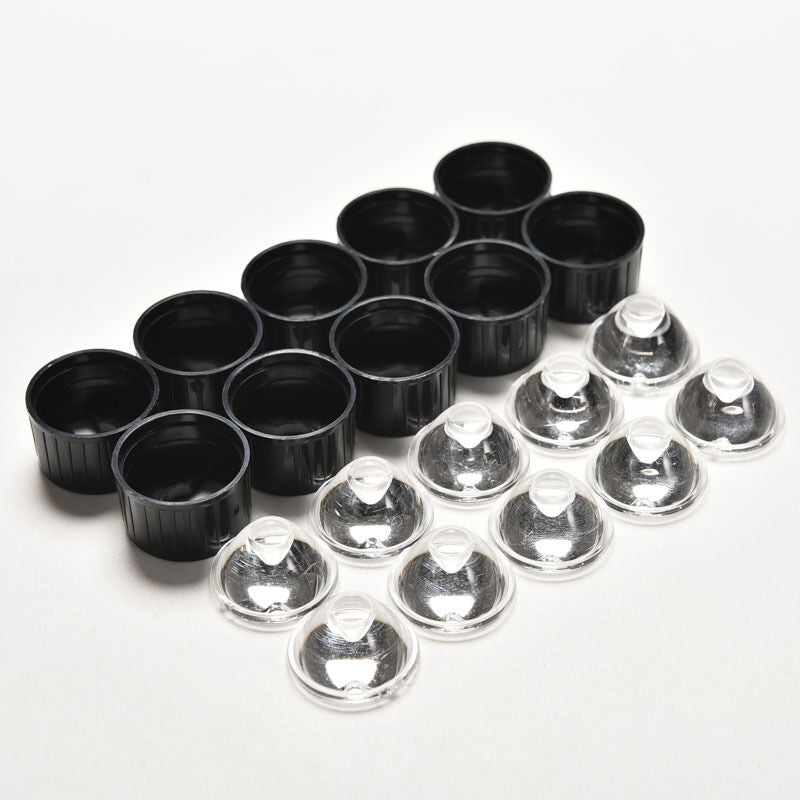 10 pcs 5degree led Lens for 1W 3W High Power LED with screw 20mm Black holderDD