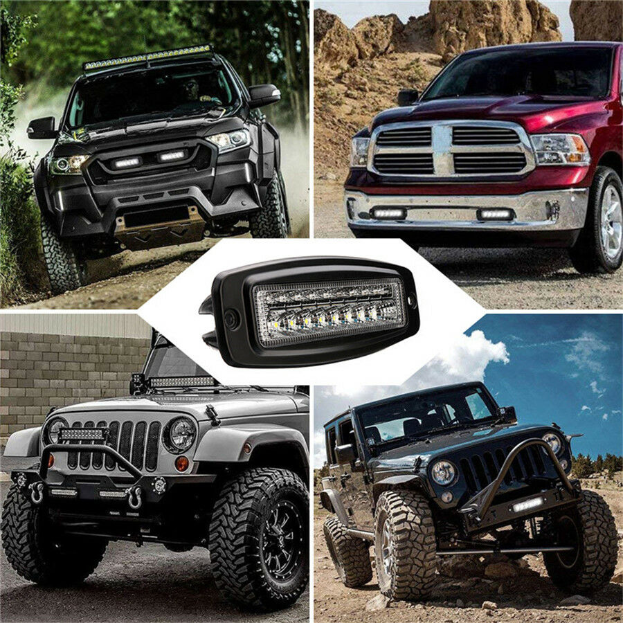 2Pc 7.3" 18LED 54W 5400LM Dual Color Combo Led Work Light For Car Off-Road Truck