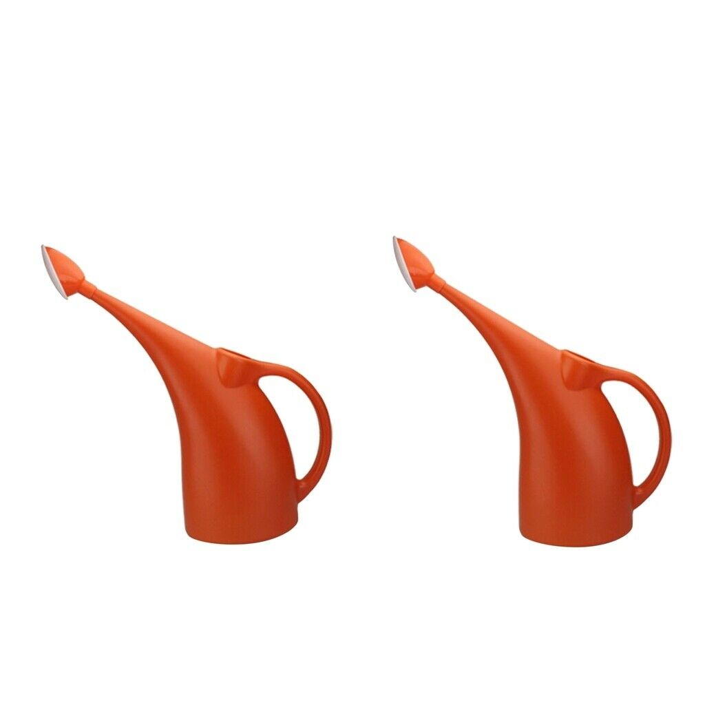 2x Lightweight Watering Can Garden Plants Indoor Outdoor 2L Orange