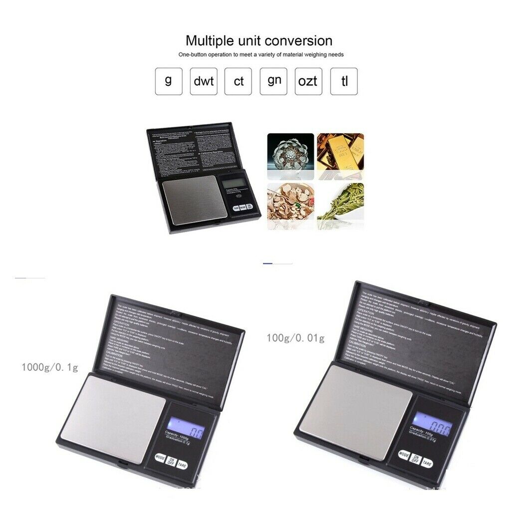 2pieces Digital Pocket Scale Jewelry Pocket Scale for Jewelry Medicine