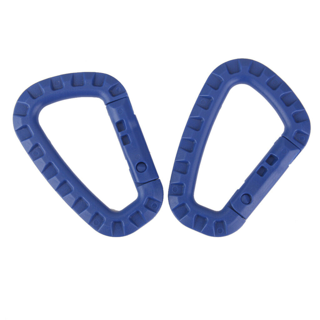 10pcs Carabiner Snap Clip Water Bottle Hook Holder Camping Hiking - Blue
