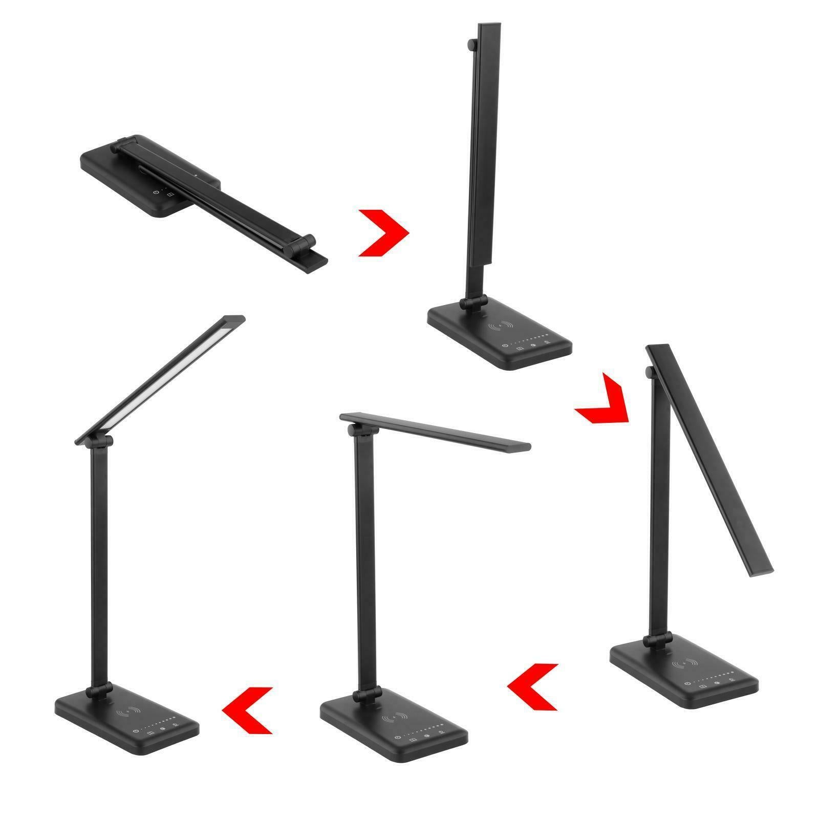 Modern Metal Desk Lamp with Wireless Charger Bedroom Table Light LED Lamps