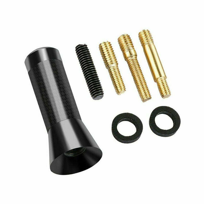 1.4inches Car Antenna Carbon Fiber Radio FM Antena Kit Universal with Screw
