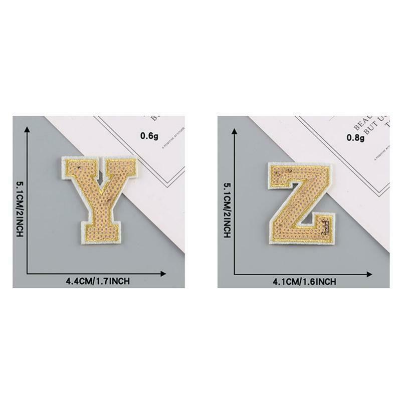 28pcs Glitter Sequins Patch A-Z Alphabet Letter Sew On Patch Embroidery Applique