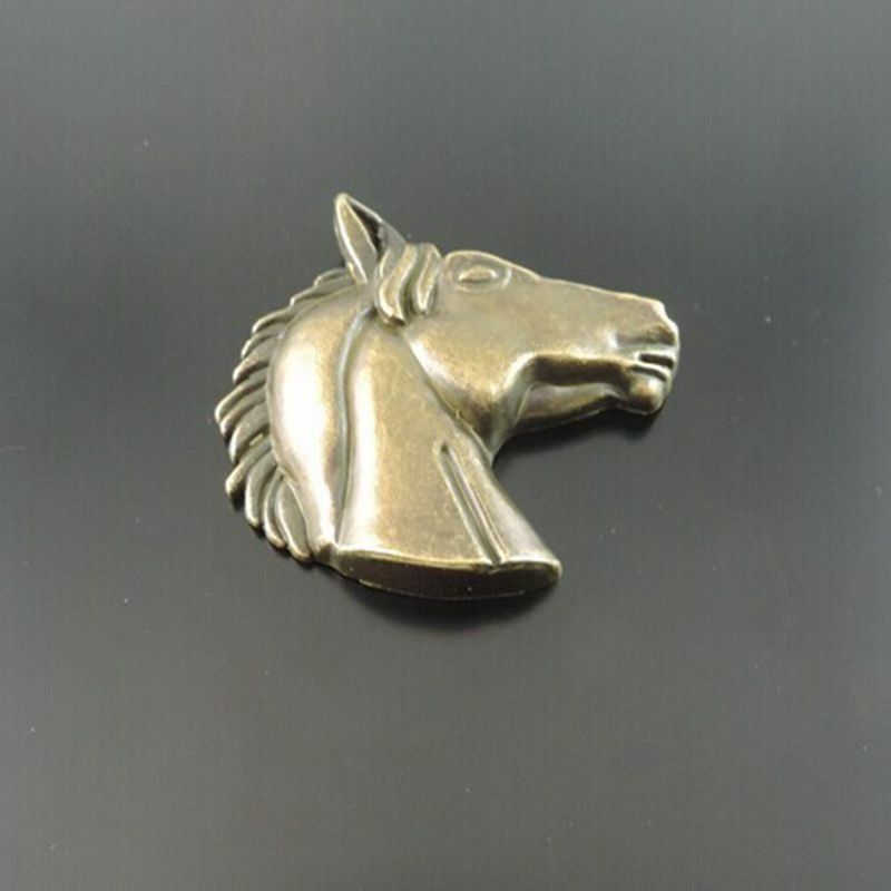 4pcs Antiqued Bronze Alloy Charm Horse Head Solid Metal Pendant Dangle 51*51*8mm