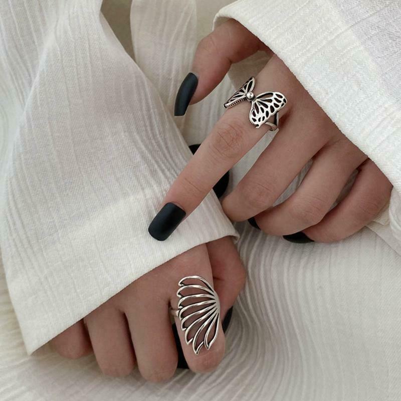 Fashion Butterfly Shaped Wedding Engagement Promise Statement Anniversary Rings