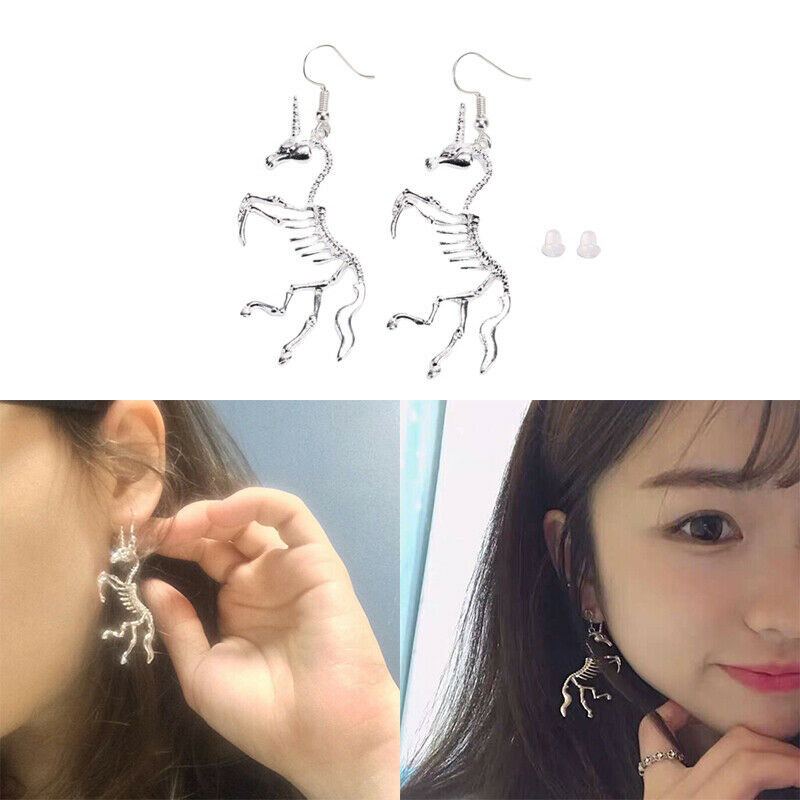 2 Pair Women Exaggeration Skeleton Drop Earrings Fashion Jewelry Gift PunkB.DD