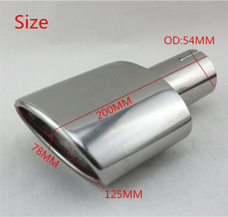 Oval Chrome stainless steel Exhaust End Tip 2.1'' in To 3'' out For Car SUV