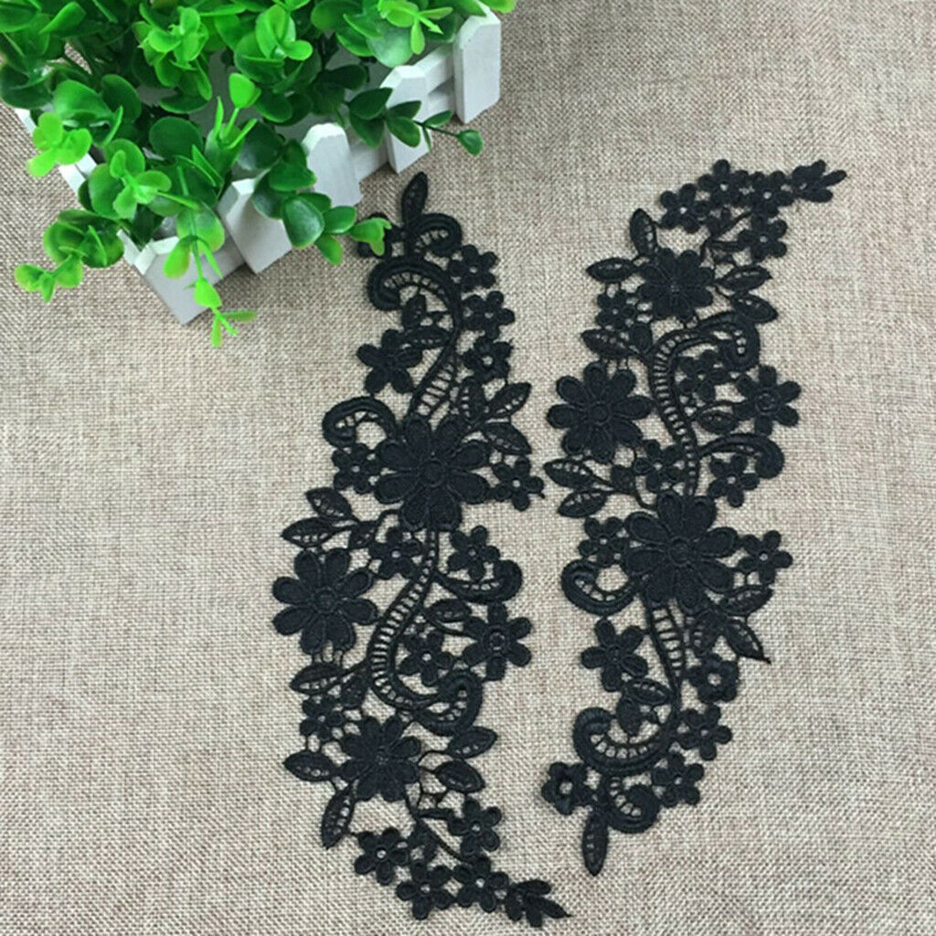 4Pcs DIY Floral Lace Applique Embroidered Bridal Patch Motif Costumes Crafts