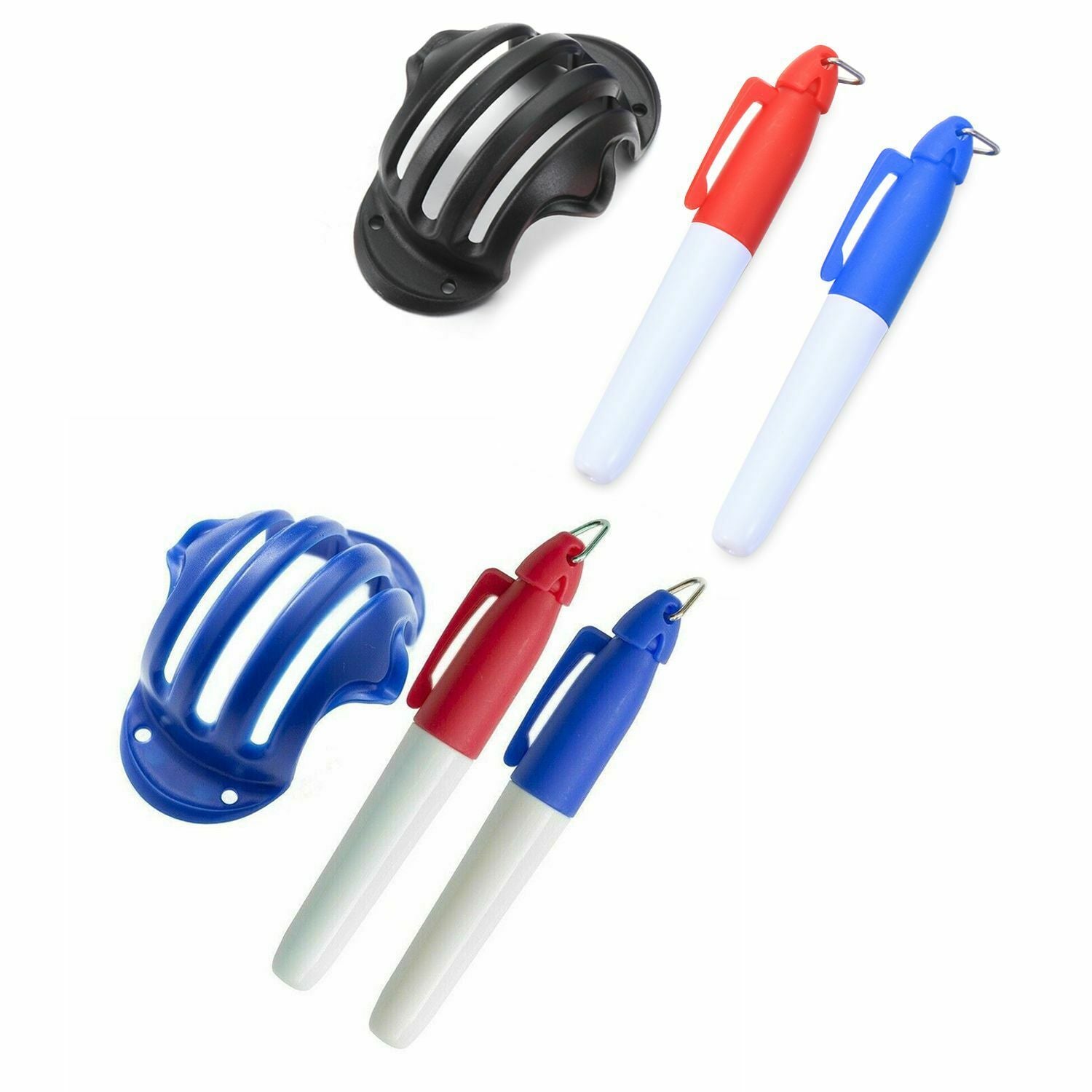 Ball Triple Track 3  Line Marker Golf Mark Stencil with 2 Pen Golf Ball Marker