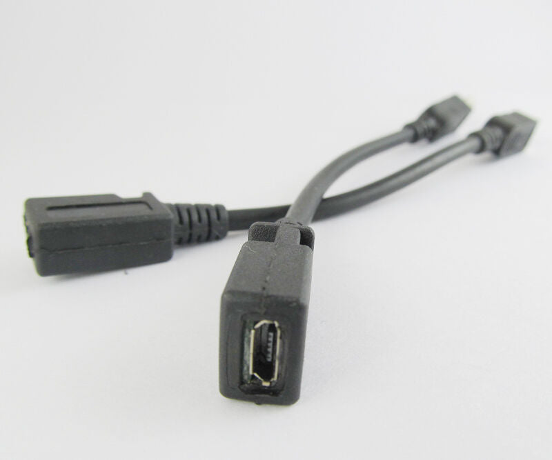 50pcs 12cm USB Mini 5pin A Male To Micro 5pin B Female Jack USB Adapter Cable
