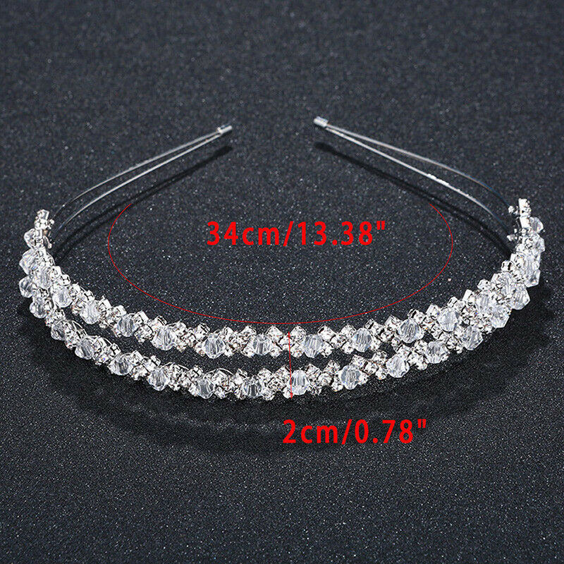 Bride Headband Tiara Bridal Crown Handmade Crystal Double Layer Wedding Hair  Tt