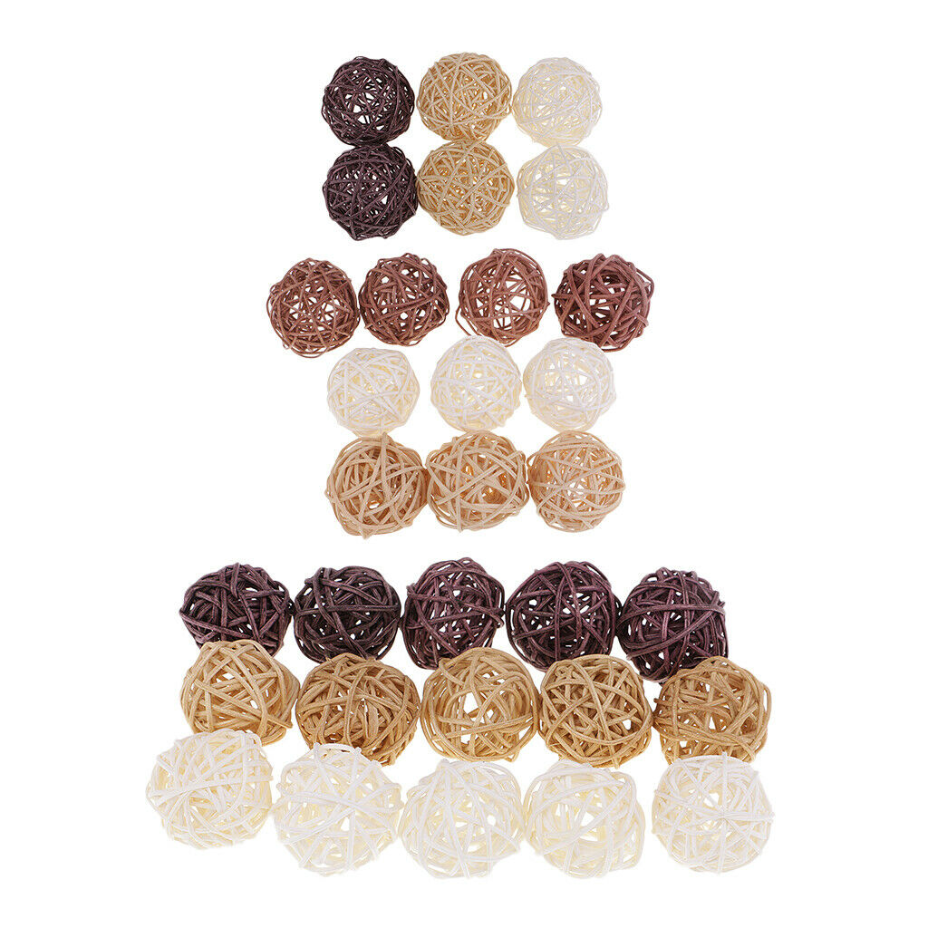 30set 3cm Willow Rattan Balls Home Decorative Craft The