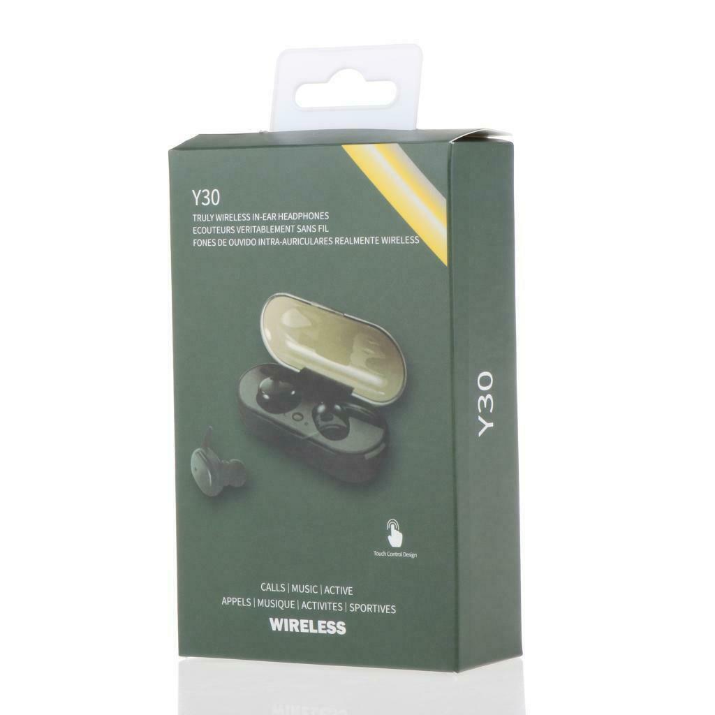 2Pcs Ture Wireless Y30 Bluetooth 5.0 TWS Earphone Headset Sweat Proof IPX5