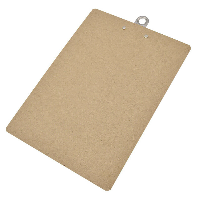 A4 File Hard Wooden Writng Board Metal Paper Clip Work School Office Supplies