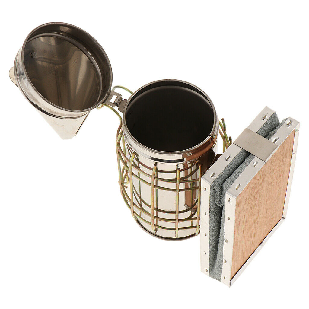 Beehive Smoker Honey Keeper Stainless Steel with Heat Shield Stainless Steel