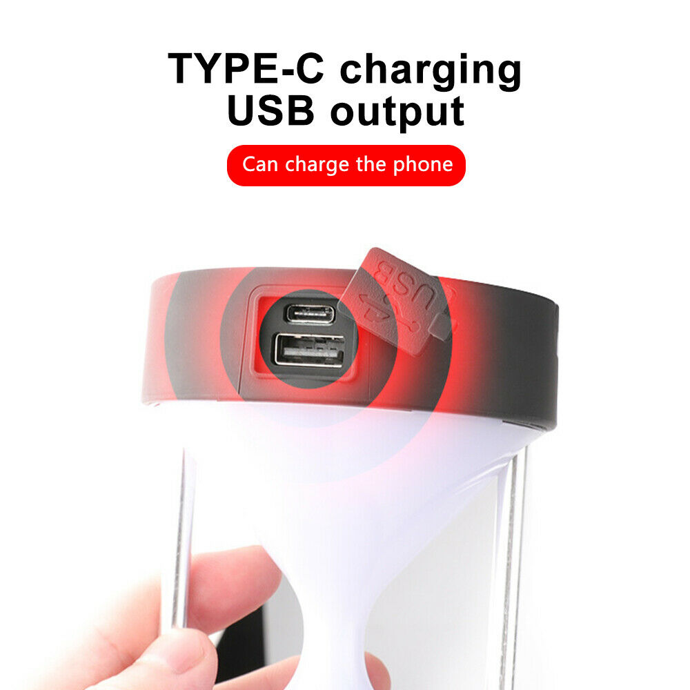 Waterproof USB Solar Charging LED Camping Light Hourglass Outdoor Tent Lamp