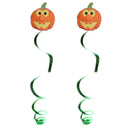 2pcs Sparkle Pumpkin Hanging Swirls Banners Hallowmas Party Decorations