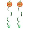 2pcs Sparkle Pumpkin Hanging Swirls Banners Hallowmas Party Decorations