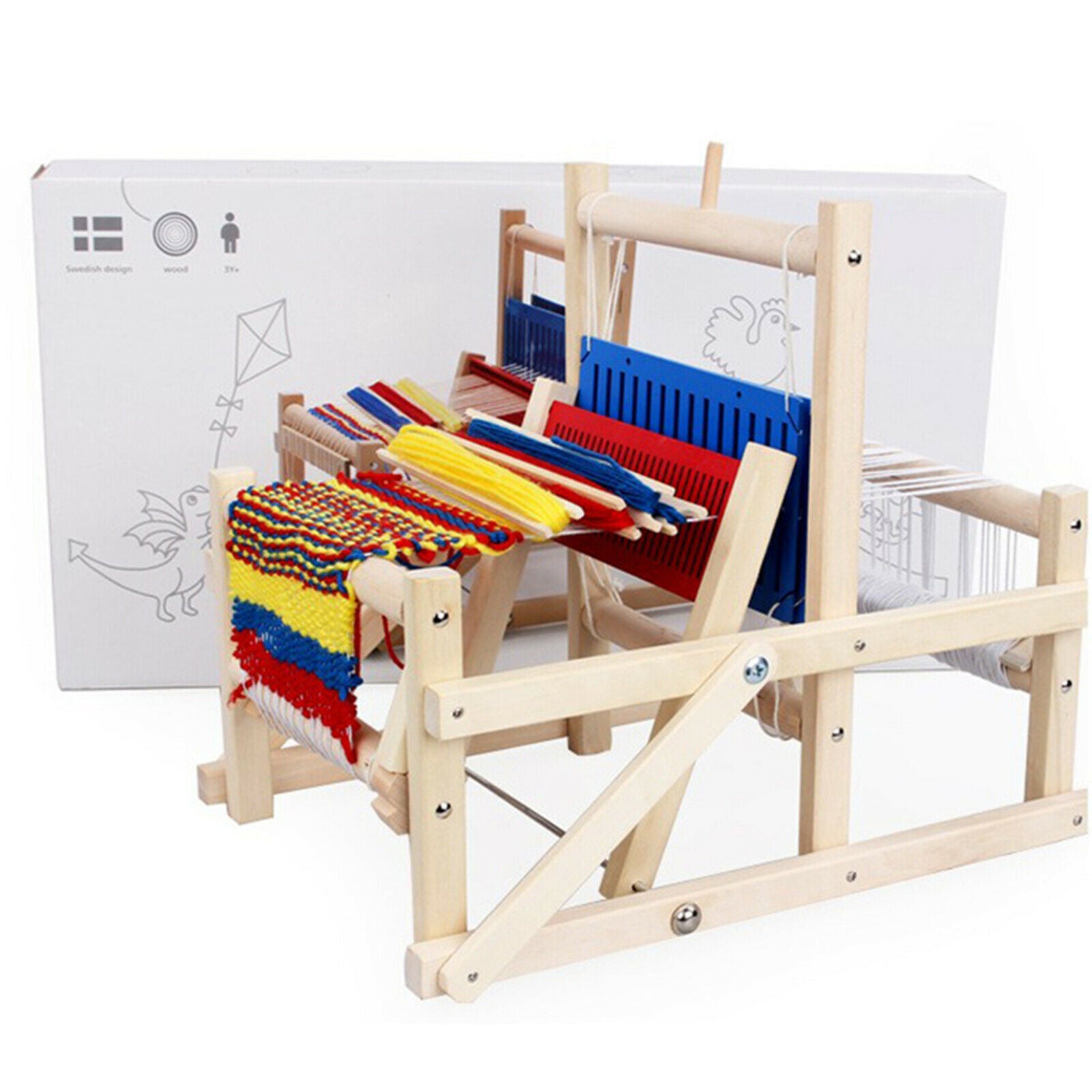 Traditional Multi-Craft Weaving Toys Frame Kit Tabletop for Kids Beginner