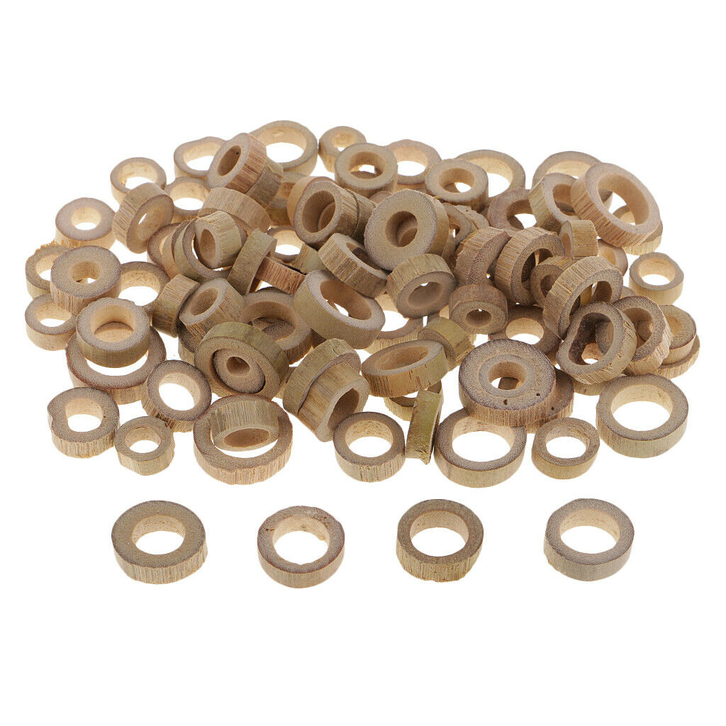 100pcs Natural Log Wood Slices Rings for Rustic Wedding Home Decorations