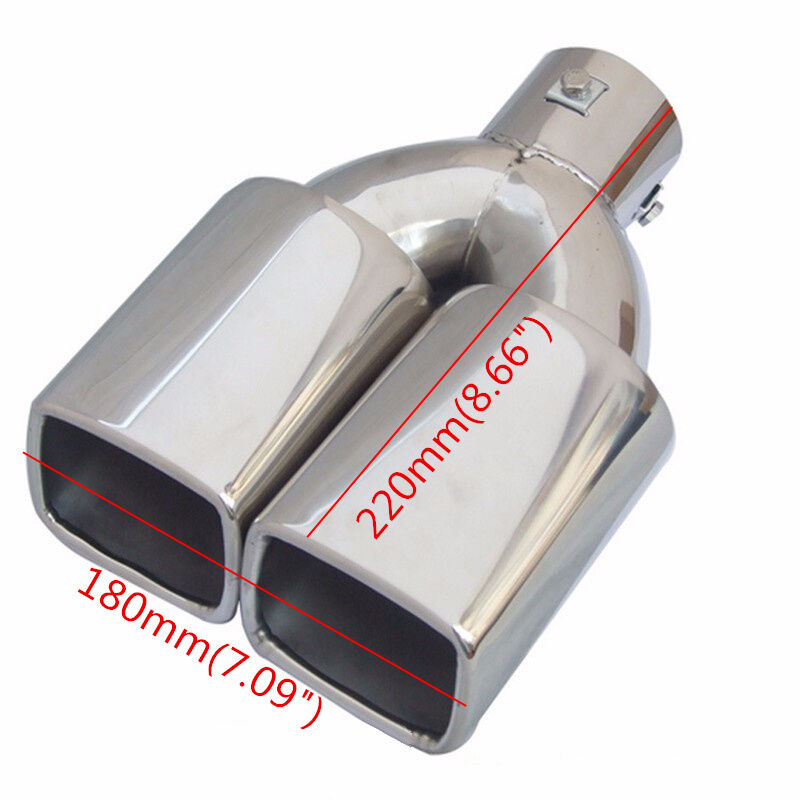 63mm2.5" Stainless Steel Inlet Tail Rear Pipe Tip Muffler Exhaust Silencer Cover