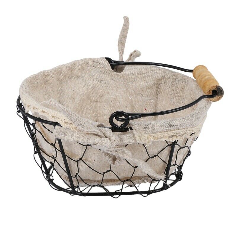 Iron Art Wire Sundries Storage Basket Desktop Grocery Organizer Small Fruit BoB7