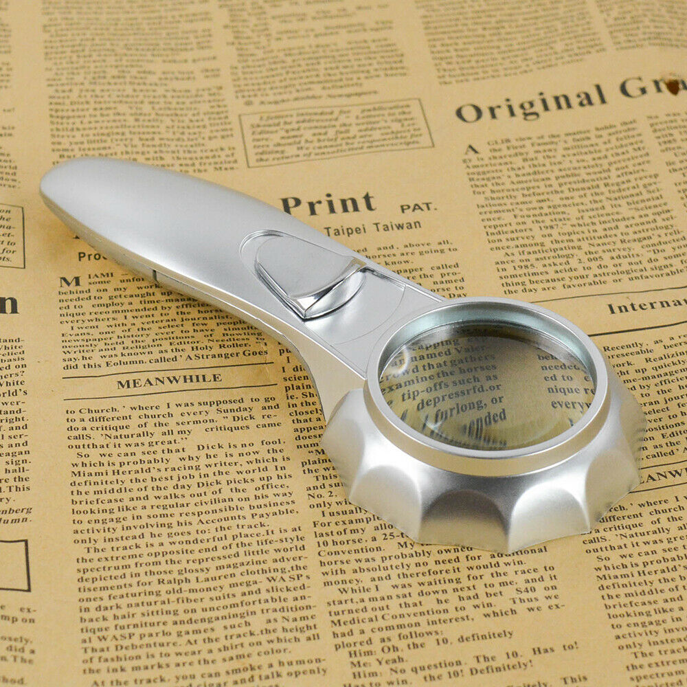 Old man magnifying Top loupe diamond  large  reading  LED light  lens