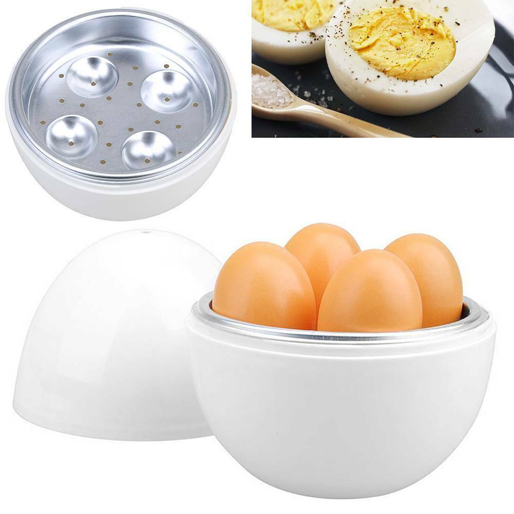 Household 4 Eggs Boiler Cooking Poacher Breakfast Steamer Microwaveable Portable