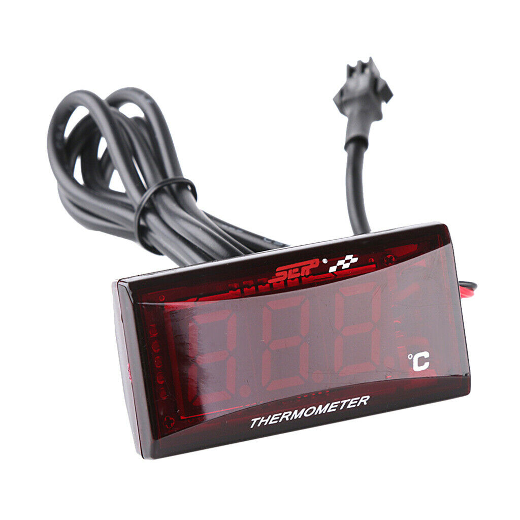 Universal Motorcycle LED Digital Display Thermometer Water Temp Gauge Meter Red
