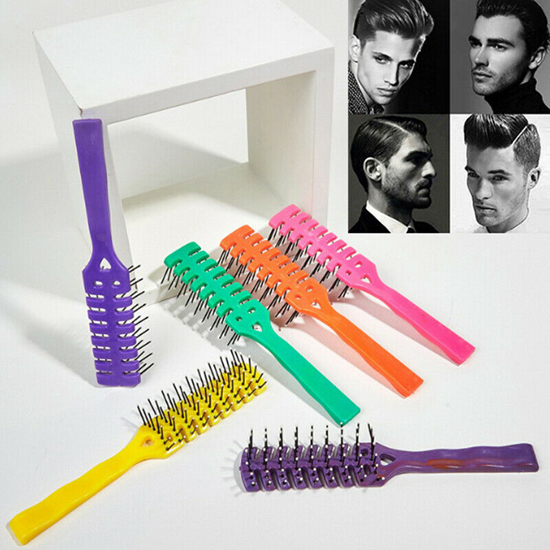 Men Plastic Vent Hair Brush Comb Anti-Static, Massage Hair Care Ribs CombB M Kt