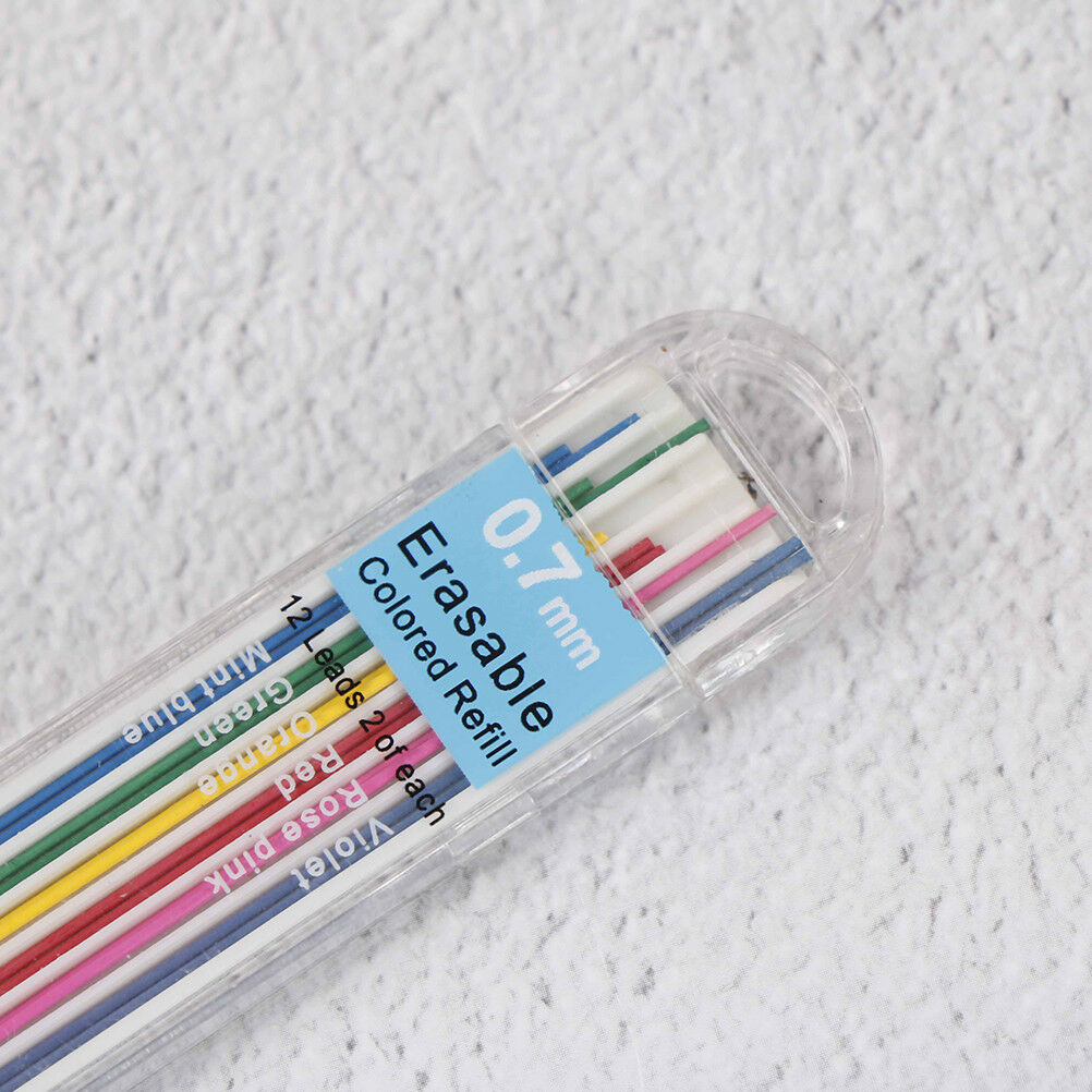 3 Boxes 0.7mm Colored Mechanical Pencil Refill Lead Erasable Student Stati.l8