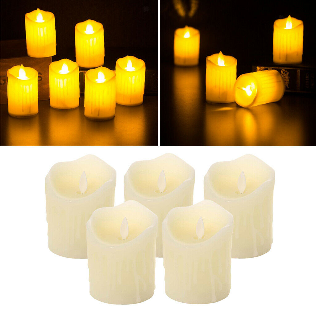 5pack Electric LED Tea Lights LED Electric Candle Swing for Dating Christmas