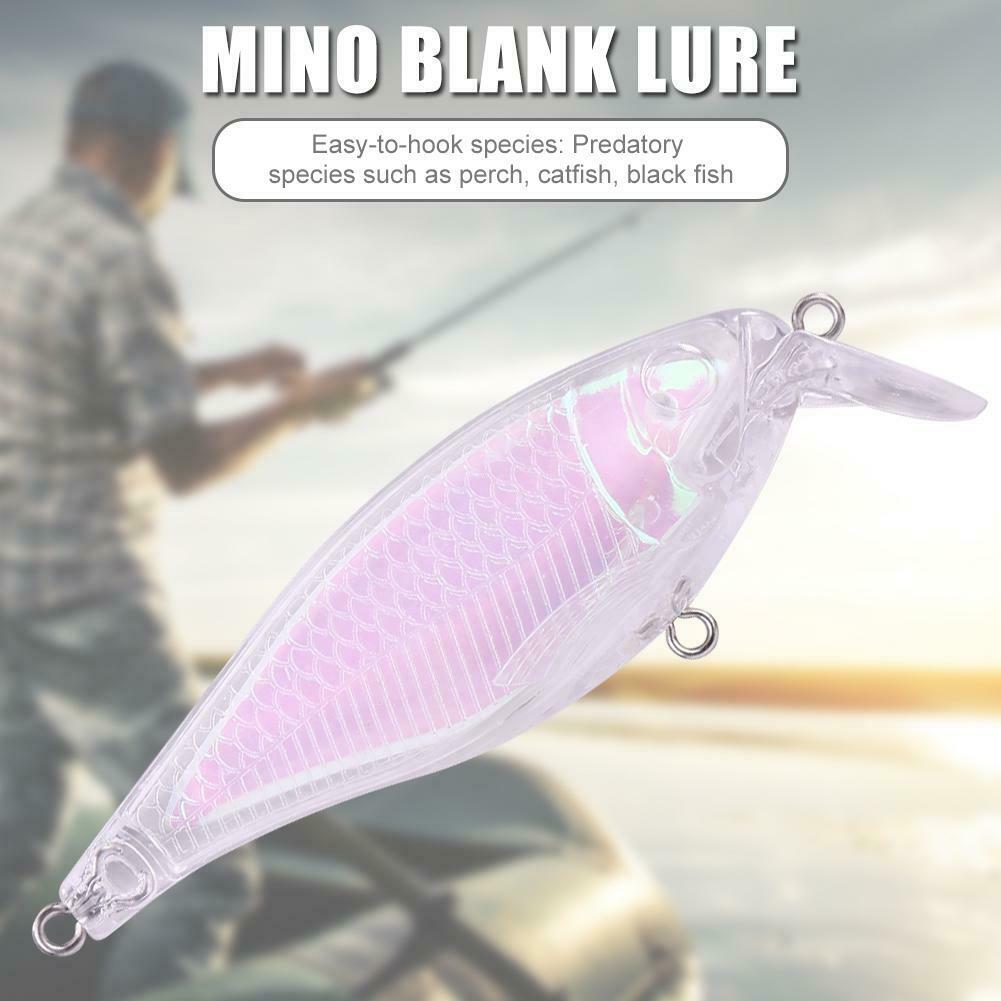 Unpainted Blank Hard Lures Pink Transparent Artificial Outdoor Fishing Tool @