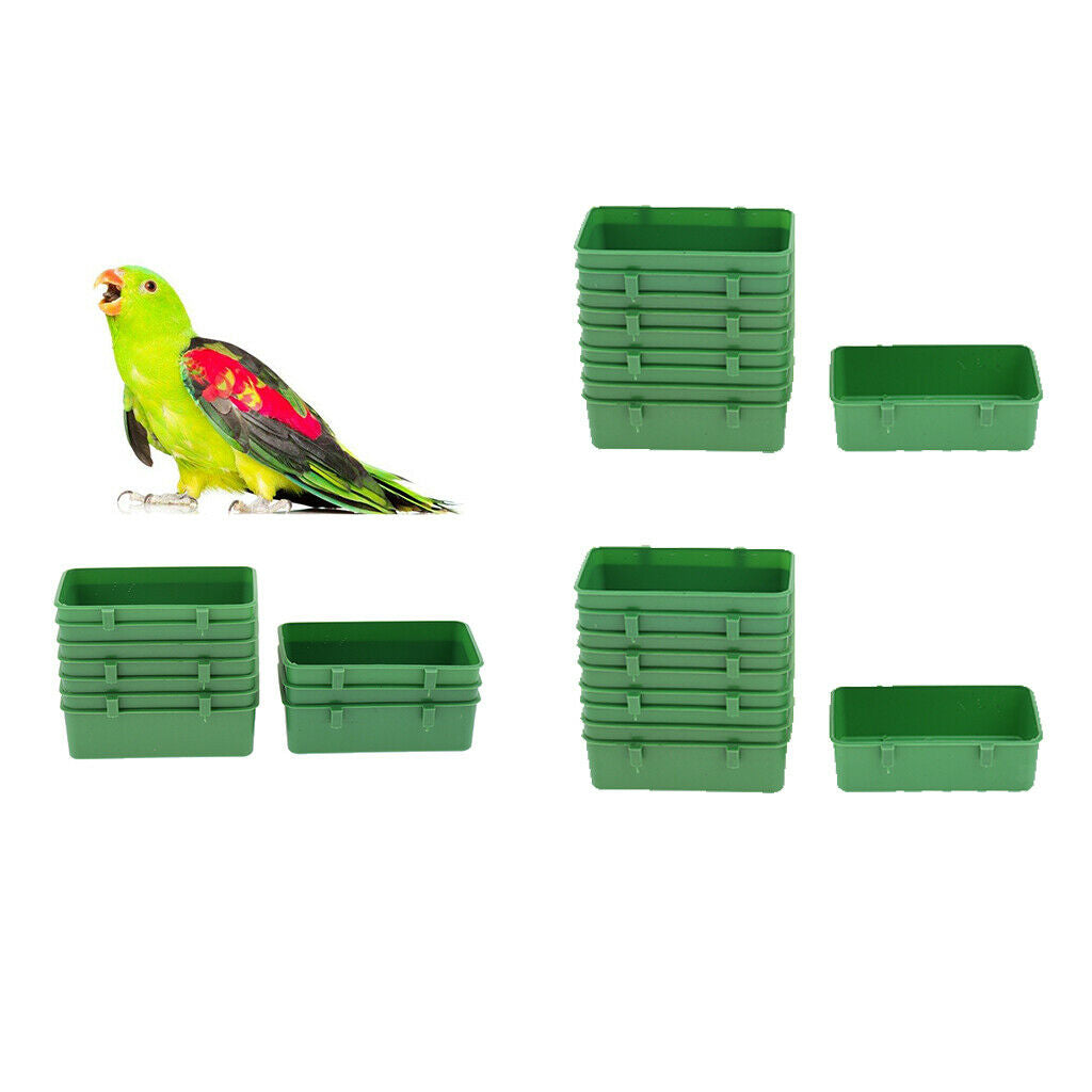 Set of 20 Bird Feeder Birds Food Dish Parrot Feeders Water Bowls Easy to Clean