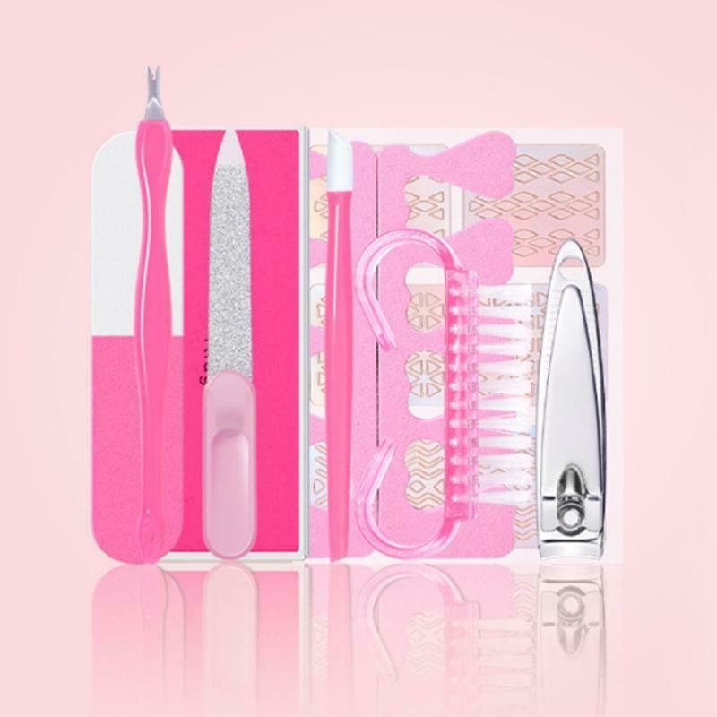 9pcs/Set Nails Accesories Tools Kit Clipper Nail Cutter File Buffer Cuticle