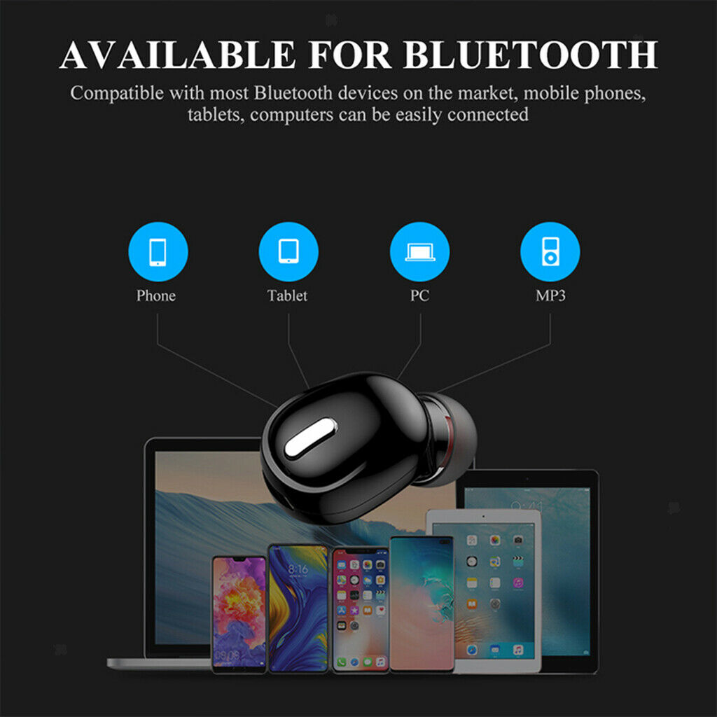 Mini Bluetooth 5.0 In-Ear Wireless Earphone Earbud Headphone Black OPP