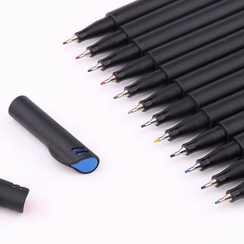 12pcs color pen set fine line drawing pen porous fine point markers K2 aLSJCA