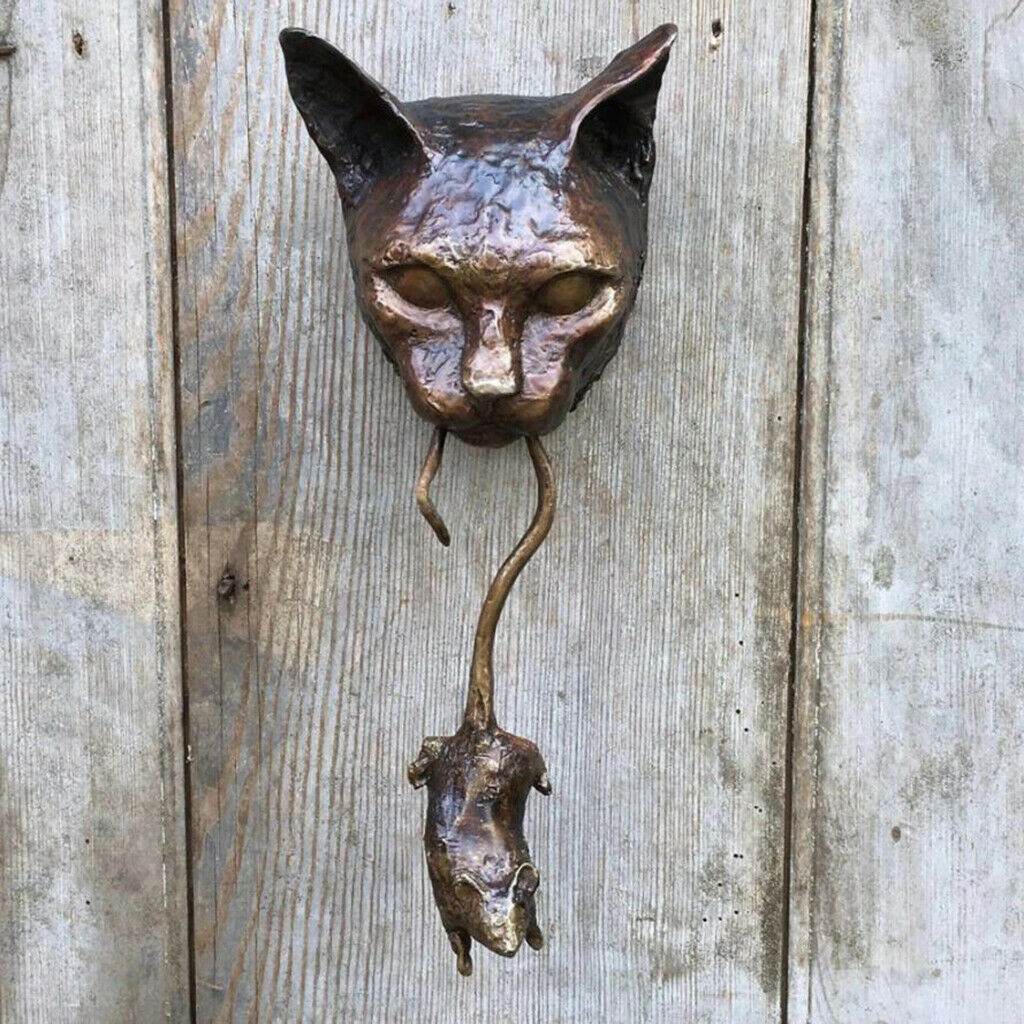 Cat Wall Hanging Statue Entry Door Home Sculpture Outdoor Front Door Decorative