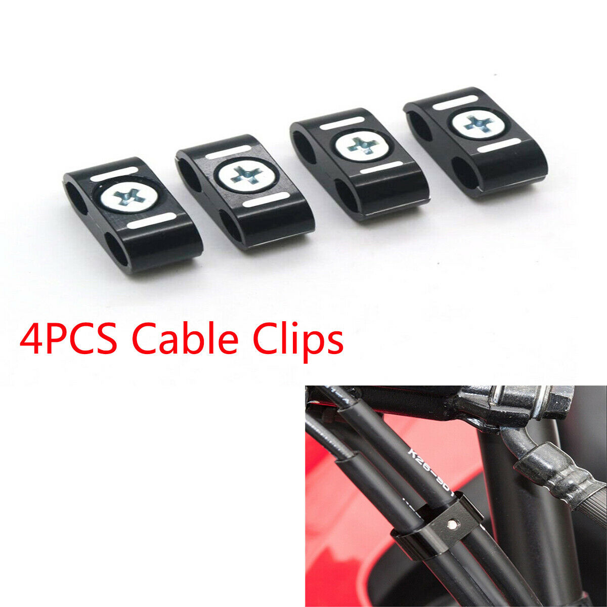 4PCS Aluminum Black Brake Throttle Cable Clamp Protector For Sportster 883 1200