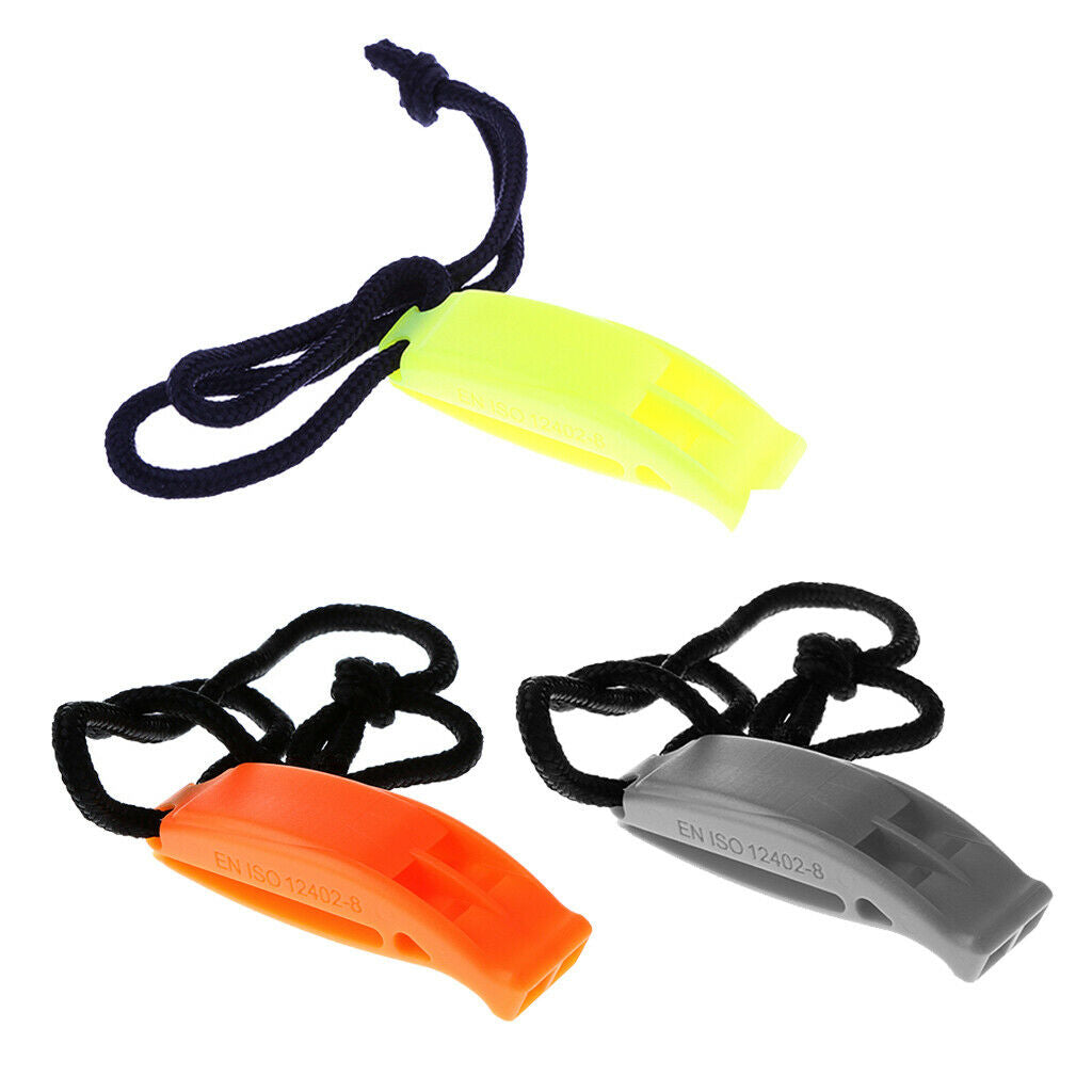 3 Pieces/ Set Emergency Survival Safety Whistles with Lanyard for Scuba Diving