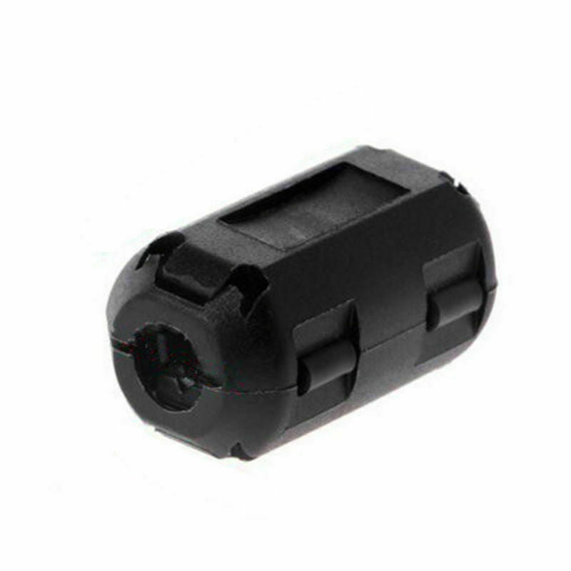 10pcs 5mm Clip-on Noise Ferrite Core Ring Bead Filter RFI EMI Cable Clip Black