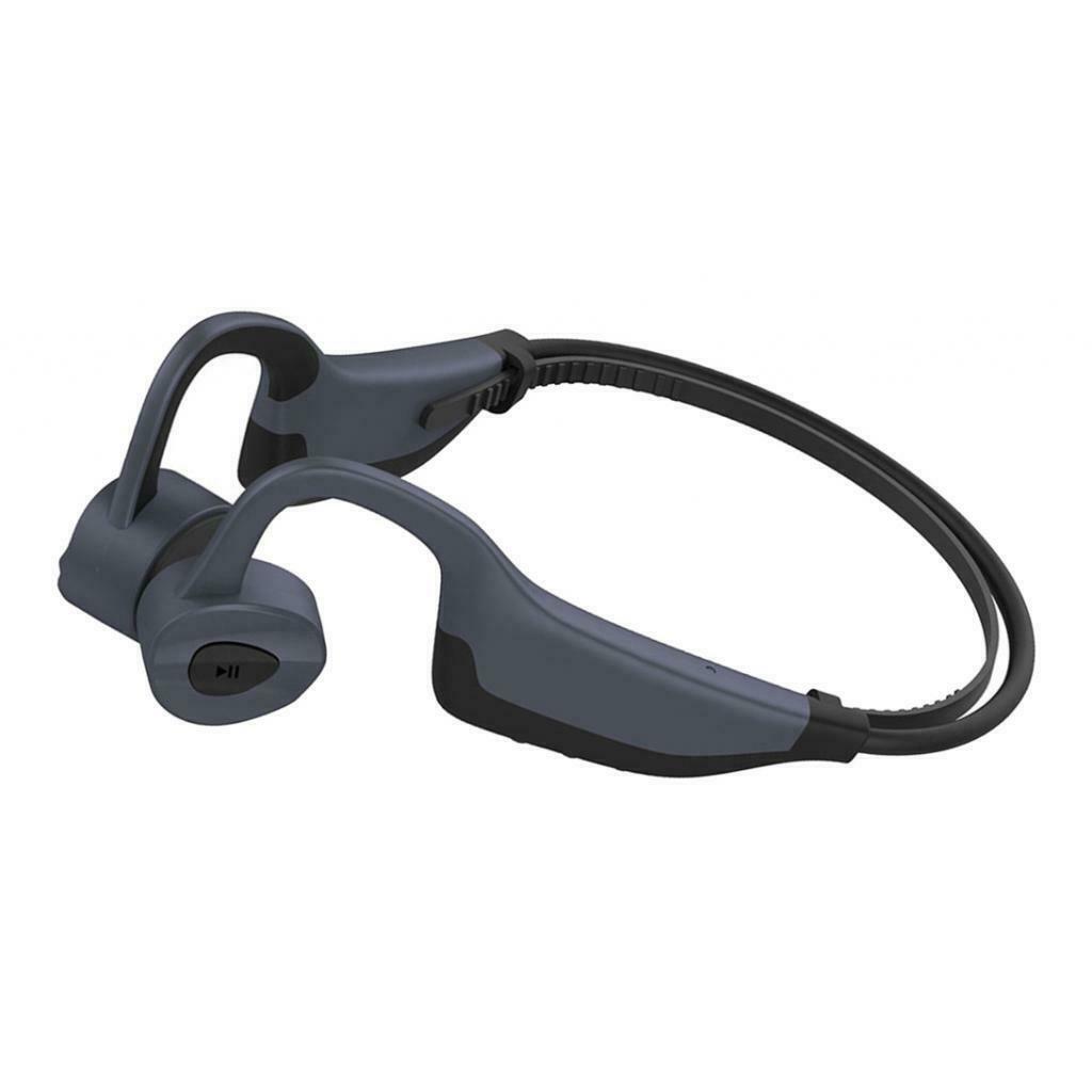 Wireless Bluetooth Sweatproof Bone Conduction Earphone Earbuds Mic Gray