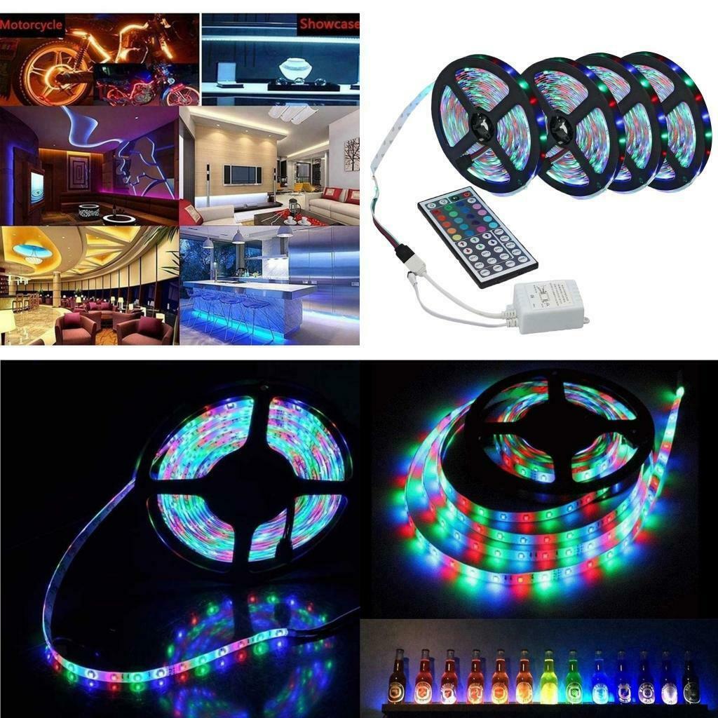 65.6ft LED Light Strips SMD 3528 RGB Flexible Light Tape w/ Remote Control