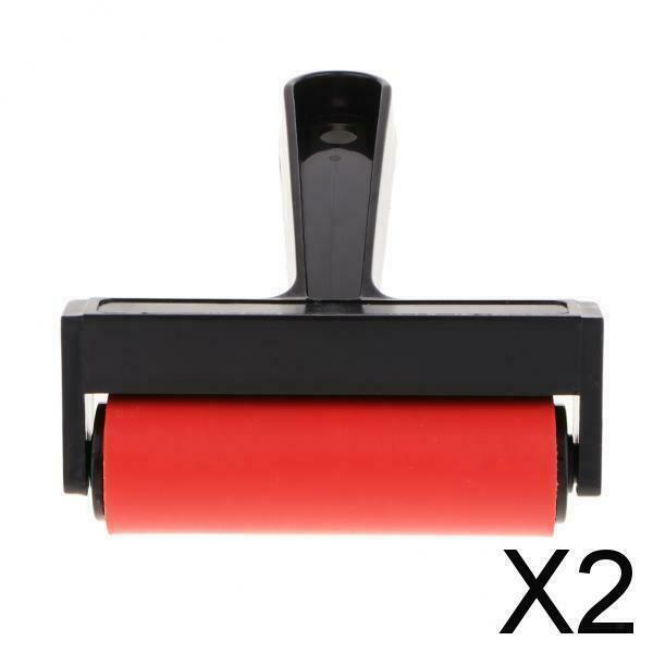 2X 10cm Rubber Brayer Roller for Printing Inks Oil Painting Art Clay Stamping