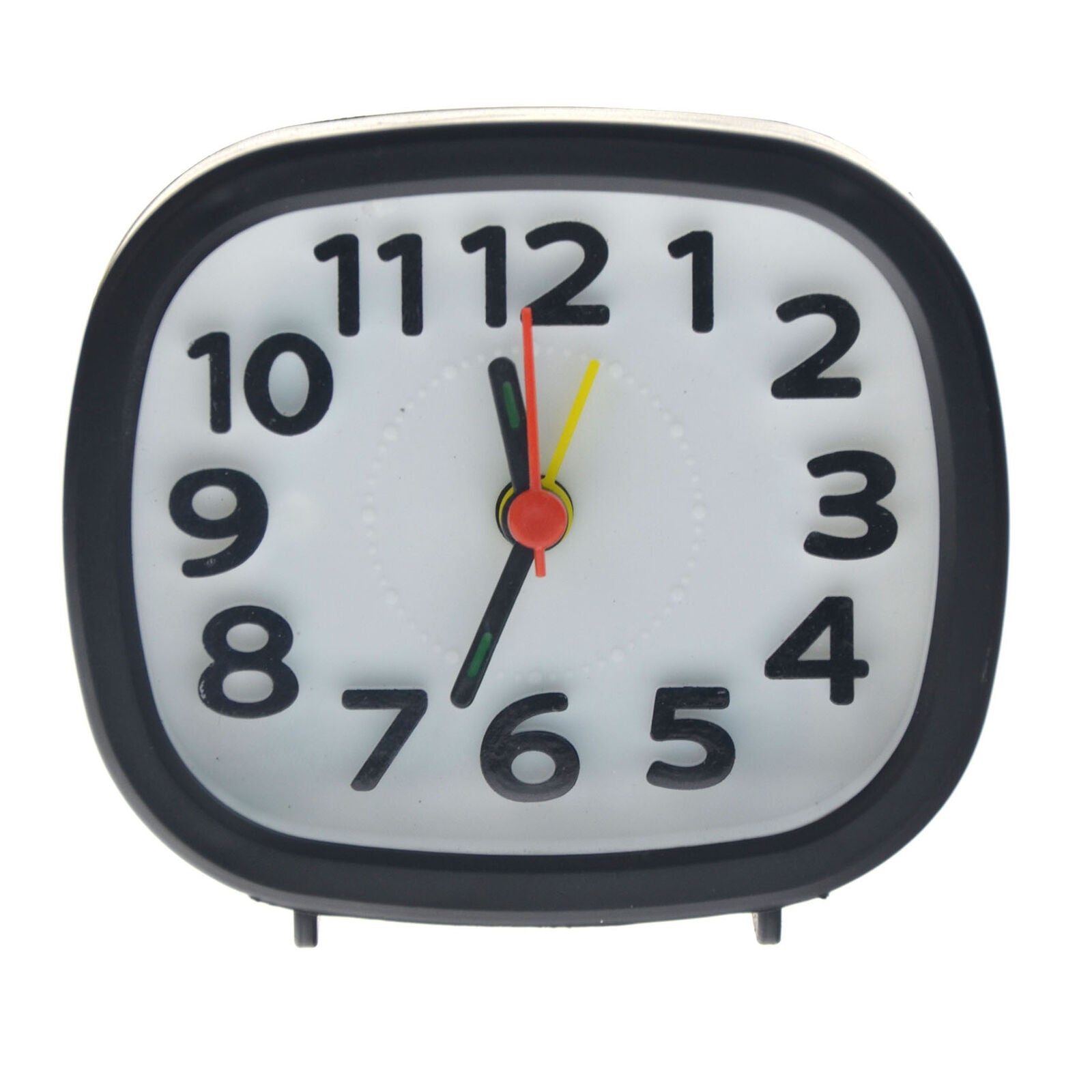 Travel Clock Non-ticking Analog Alarm Clock Silent Quartz Movement-Black