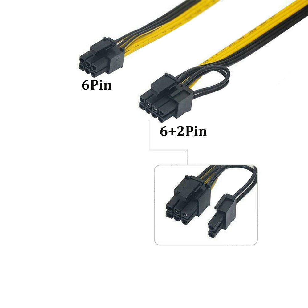 10xPCI-E 8-pin to 2x 6+2-pin (6-pin/8-pin) Power Splitter Cable PCIE PCI Express